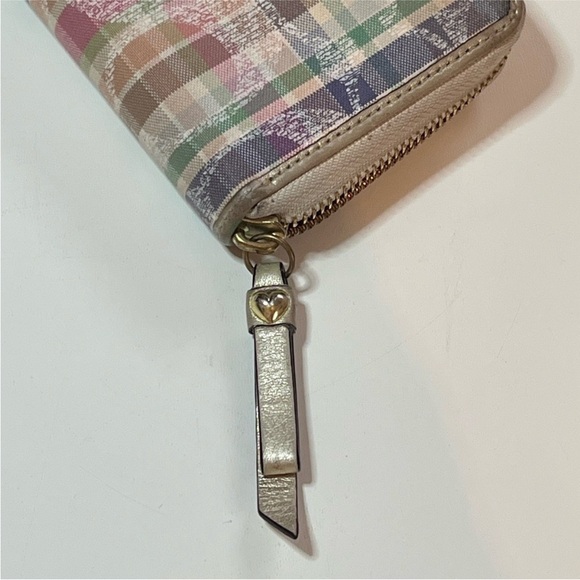LOW START!🔥Coach Poppy Multicolor Plaid Wallet with Gold Logo - Picture 3 of 15